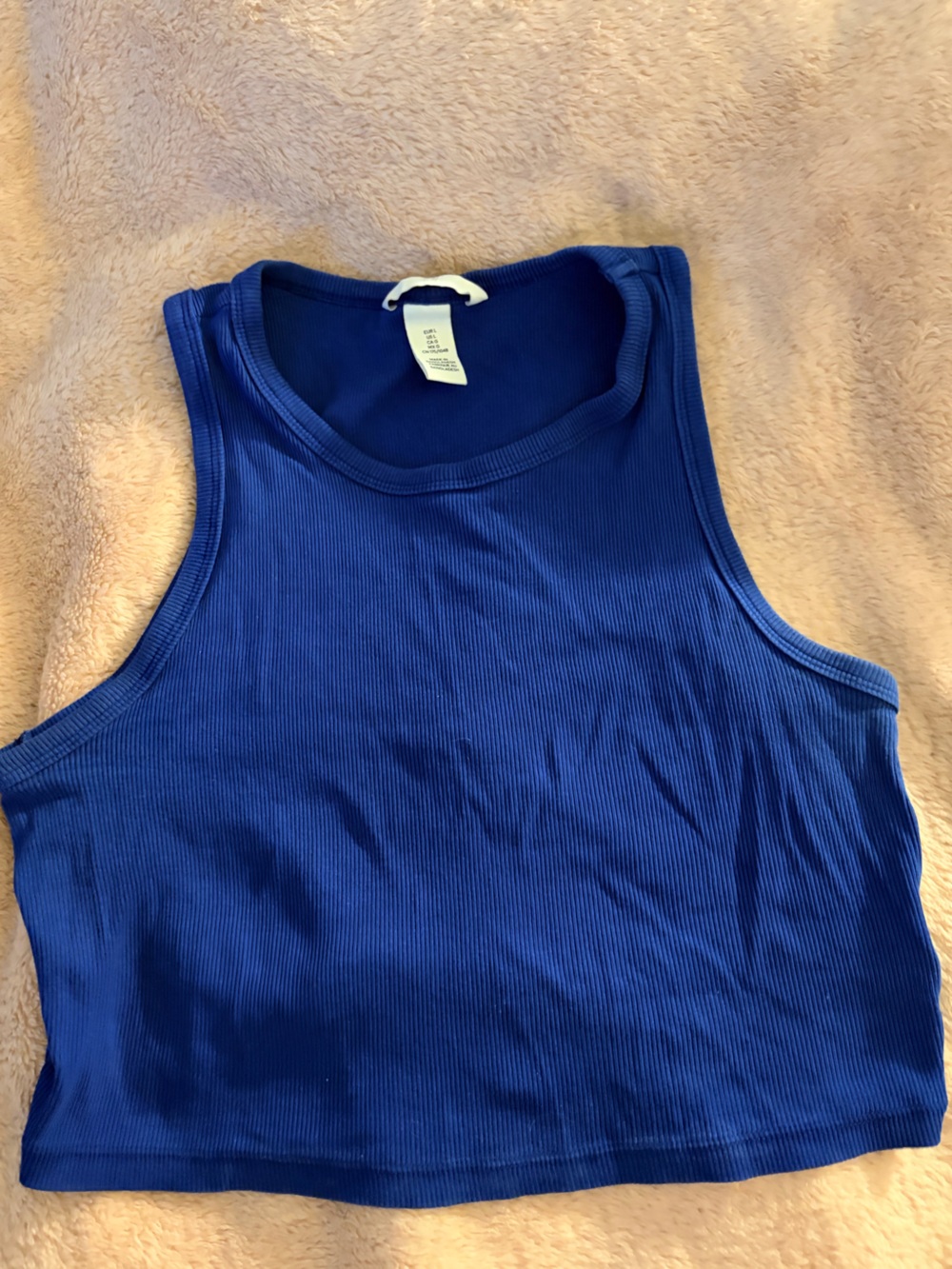 H&M Royal Blue Ribbed Crop Tank